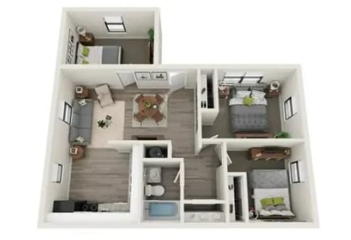 3 bedroom floor plan - Gardens at Chamblee