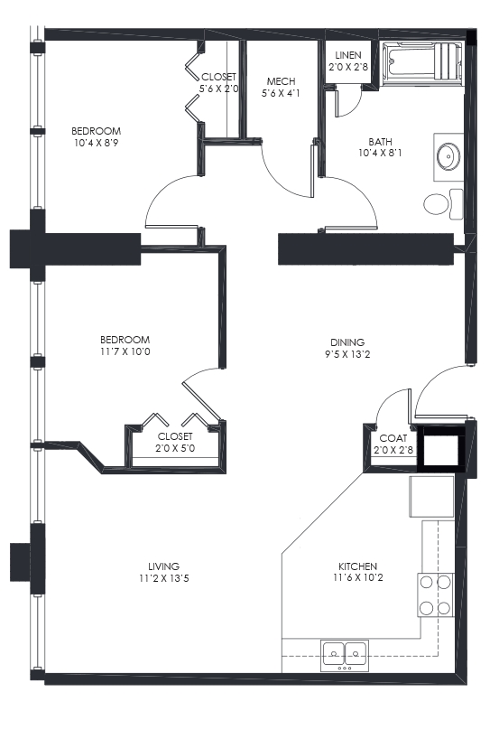 Floorplan - Call Terminal Apartments