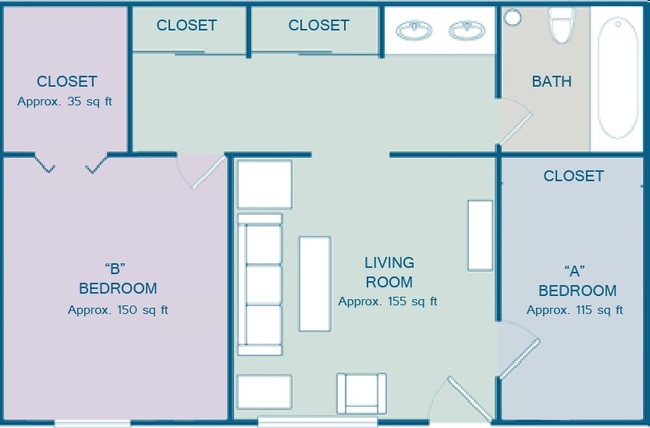 2 Bed/1 Bath Suite - Tropicana Student Living