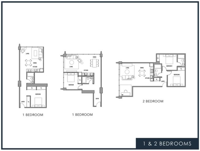 1-BR & 2-BR Floor Plan Lay-Out - Panorama Tower