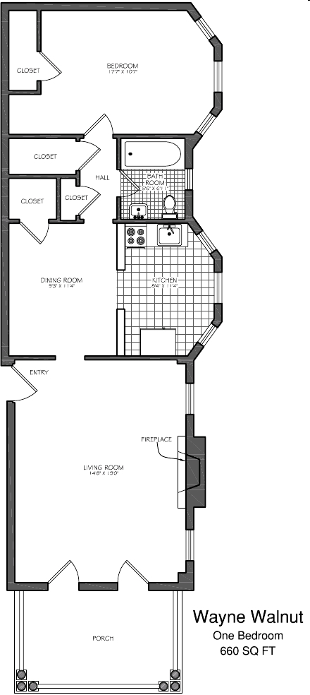 1BR/1BA - Wayne Walnut Apartments