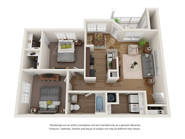 Floorplan - Ashley Cascade Apartments