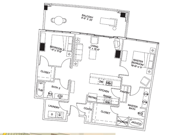 2BR/2BA - Royal Court Condos