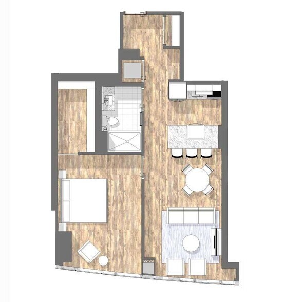Floorplan of Condo on 42nd Floor - 515 Church St
