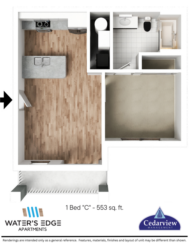 Floorplan - Waters Edge Apartments Bloomington