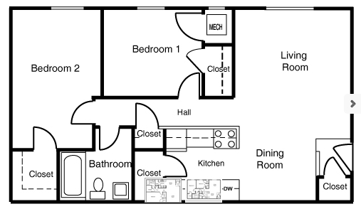 2BR/1BA - New Market North Apartments