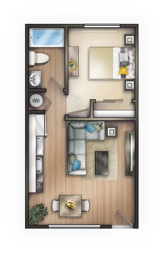 1 Bedroom - Uptown 7 Apartments