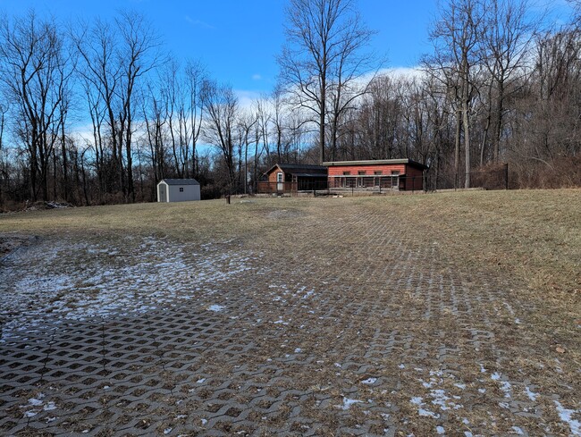 Rear yard with outbuildings - 93 Ridge Rd