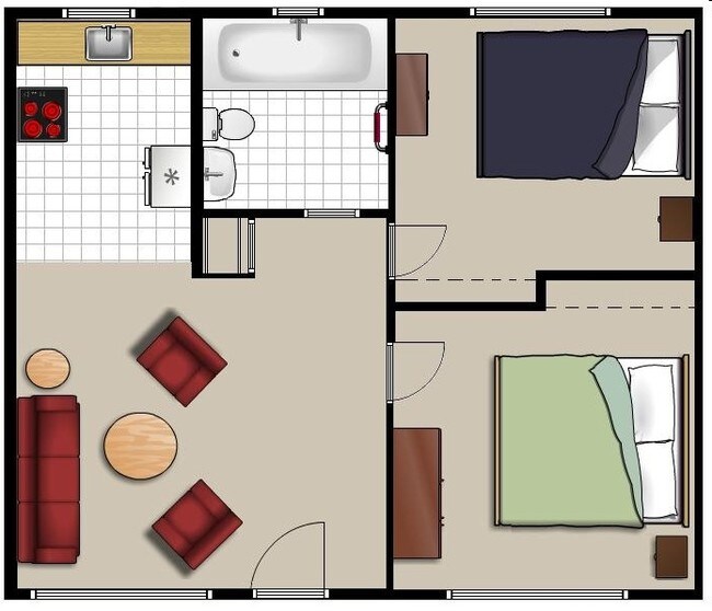 2BR/1BA - Riverpark Apartments