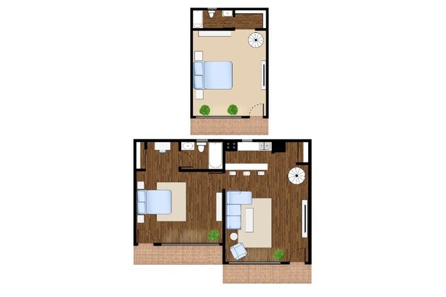 Furnished 2 Bedroom Layout - Skyway Apartments