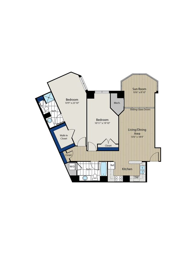 the Jefferson Floor Plan - Meridian at Gallery Place