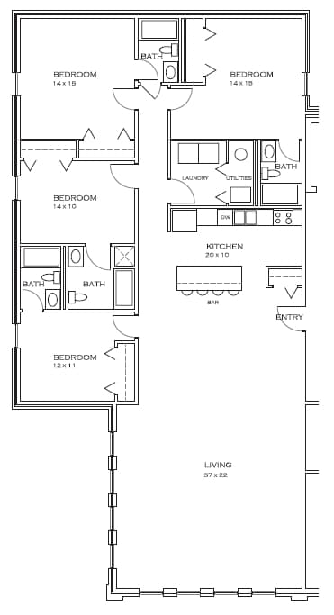 4BR/4BA - Station 11 Apartments