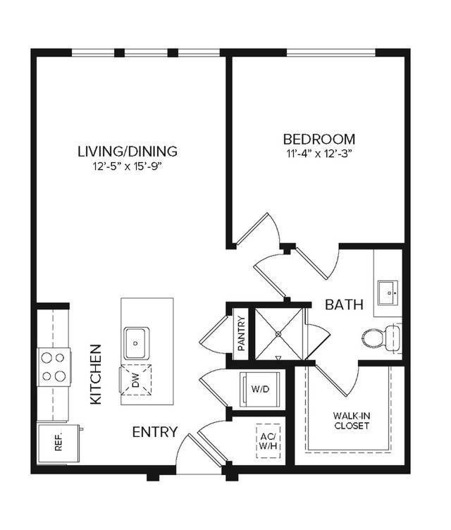 A1 | 1 bed 1 bath | 700 sq ft - Album Mansfield 55+ Active Adult Apartment...