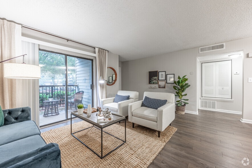 2BR, 2BA - 1,000SF - B2 - Living Room - The Carson at Peachtree Corners