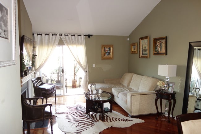 Living room with fireplace - 5500 Torrance Blvd