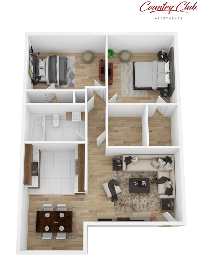 Floorplan Red - Country Club Apartments