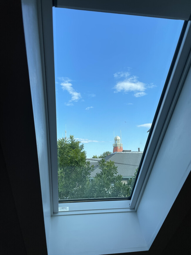 View of Portland Observatory through Living Room Skylight - 18 North St