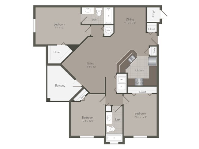 Euclid | 3 Bedroom | 2 Bath | 1377 SF - Lucerne at Lake Brandon Apartments