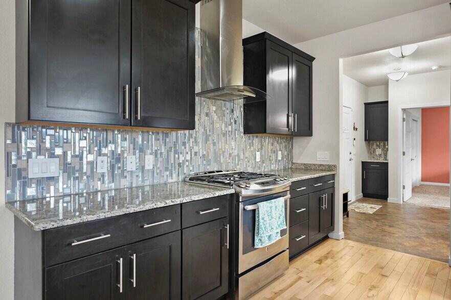 Stove and backsplash - 630 Big Stone Trl