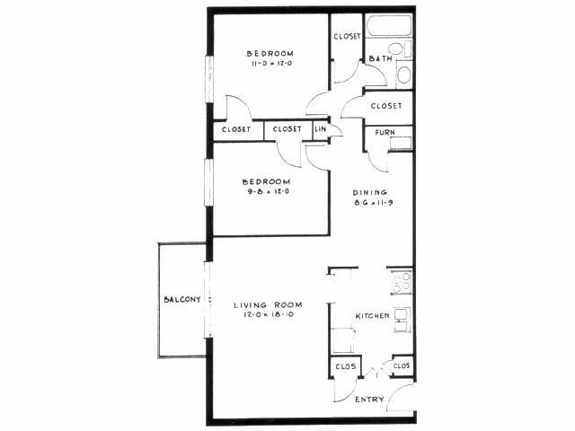 2 bedroom large - West Hills Apartments