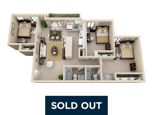3 Bedroom | 2 Bathroom - Campus Crossings at Riverside