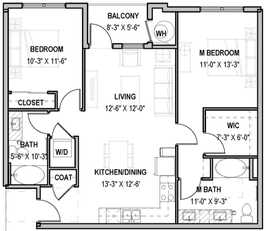 Floorplan - St Mark Village Apartments