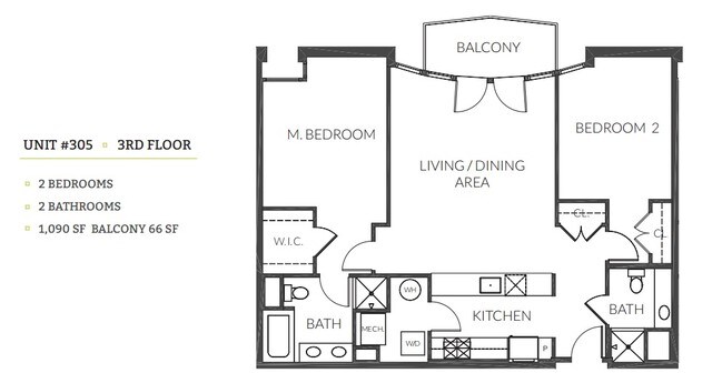 2BR/2BA - 3800 Lofts