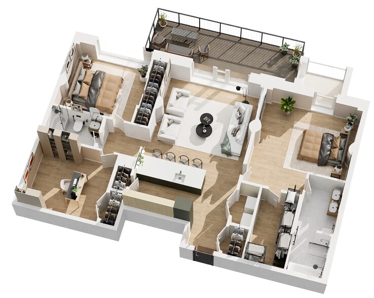 3D Layout - 61 Hall St