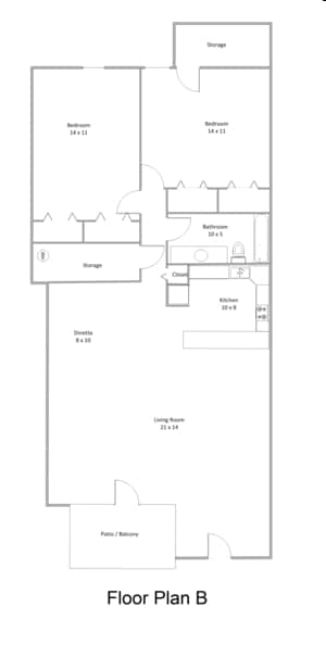 2BR/1BA - Green Oak Apartments