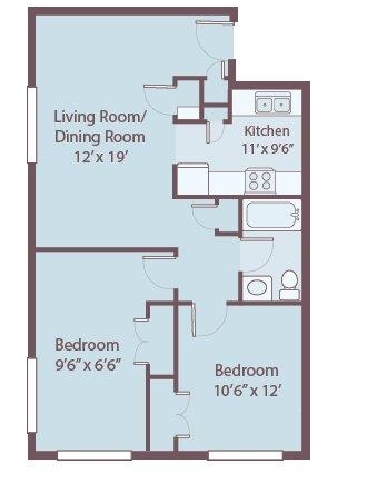 2BR/1BA - Poplar Manor Apartments