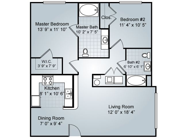 2 Bedroom / 2 Bath / 1012 Sq.Ft. - Reserve at Carrington Place