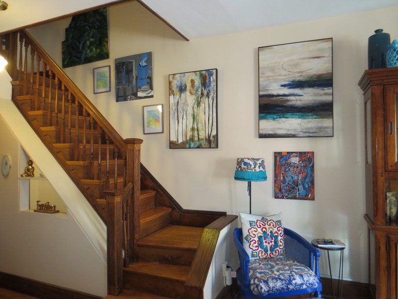 Staircase to top floor (2 bedrooms + bath) - 206 Lancaster St