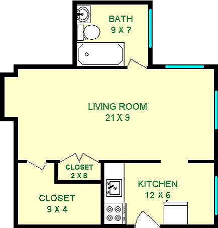 Forsythia Studio Floorplan - Nevilletree