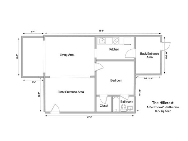 Floorplan - The Hillcrest Apartments