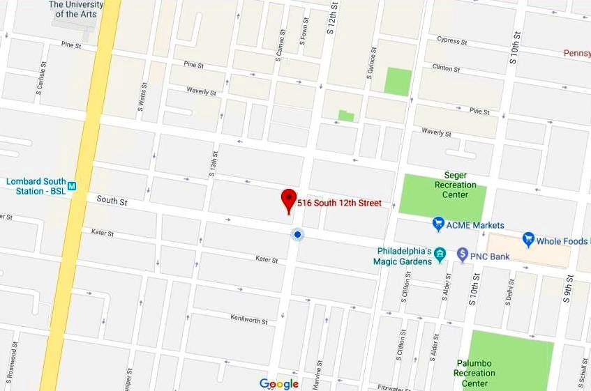 We are just 2 short blocks from Broad Street - 516 S 12th St