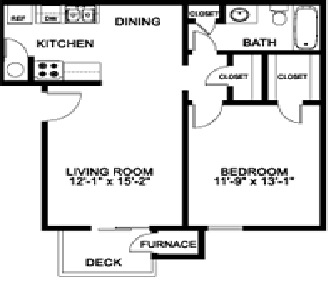 1BR/1BA - Tamarack Place Apartments