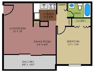 1BR/1BA - Highland Woods Towers & Gardens