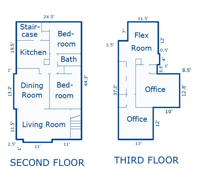 Layout of 2nd and 3rd Floors - 5706 N Bay Ridge Ave