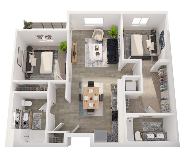 2A Floor Plan - 3D - 805 Riverfront