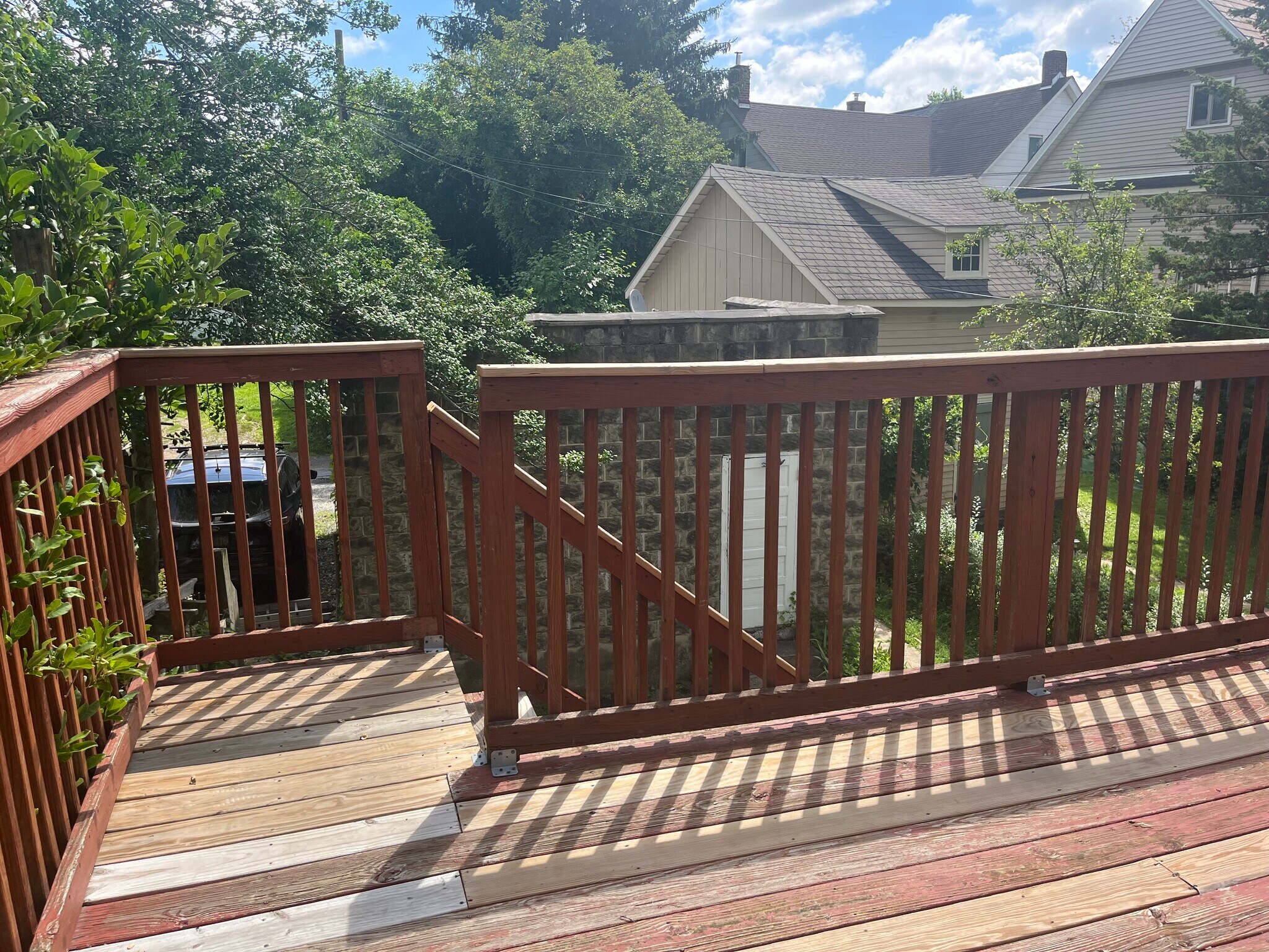 stairs up to deck from backyard - 715 Cattell St