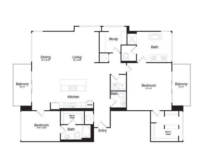Floorplan - The Katy at Victory Park