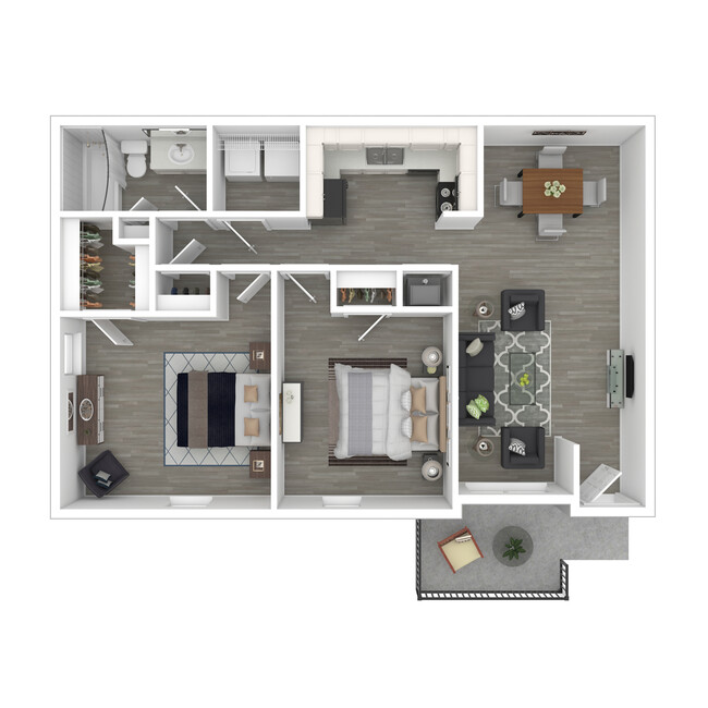 2x1 - 911 sq ft - EastBrook Apartments