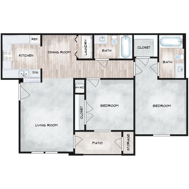 Two Bed Two Bath - Aria at Ralston