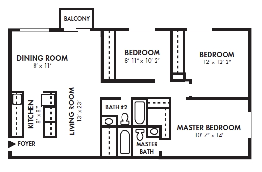 3BR/2BA - Park City Apartments