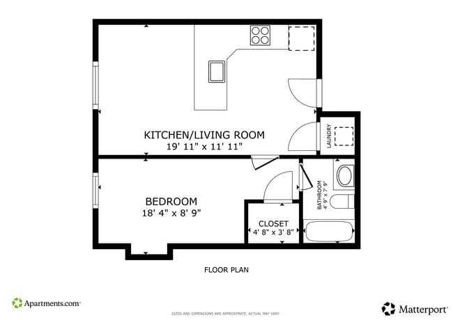 1BR, 1BA - 457SF - Trent Manayunk