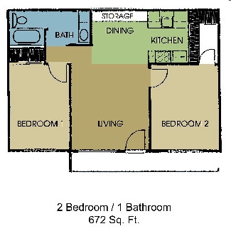 2BR/1BA - Creekside Village Senior Apartments