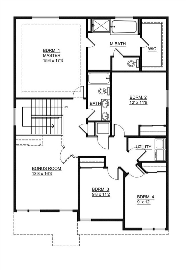 Floor Plan Upstairs - 513 125th St Ct E