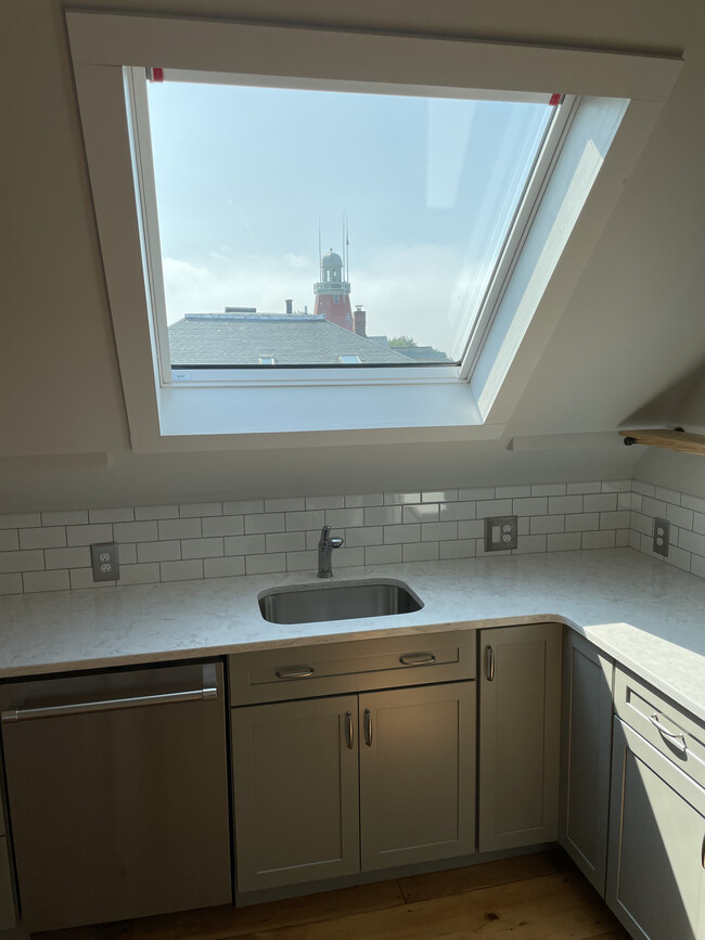 View of Portland Observatory through Kitchen Skylight - 18 North St