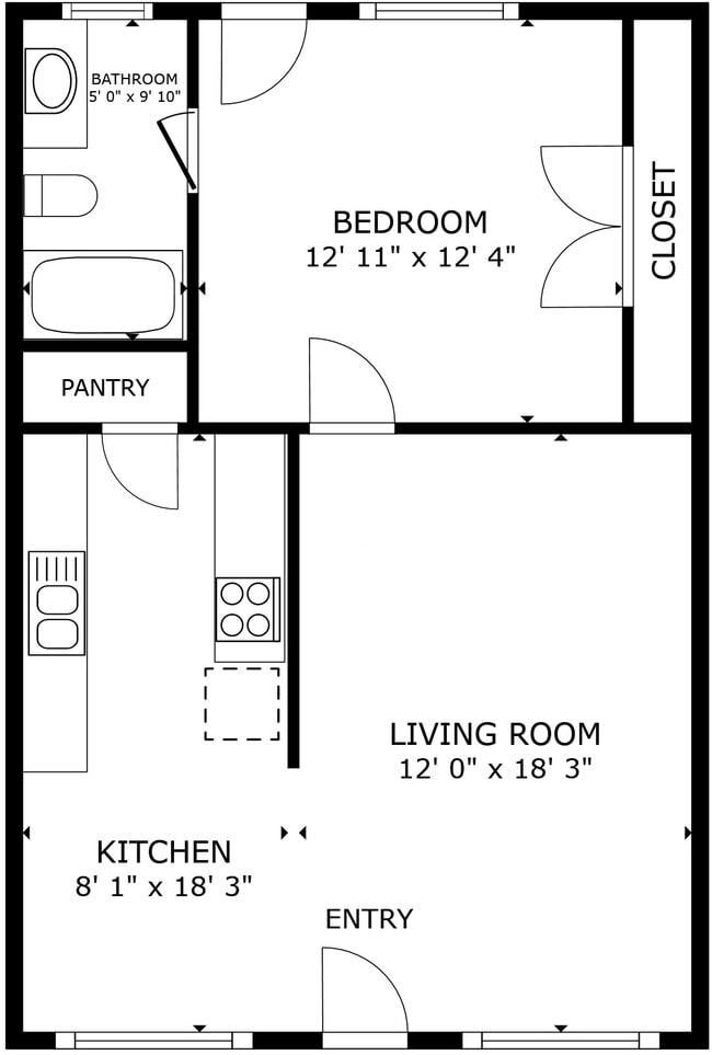 1 Bedroom Floor Plan - The Groves