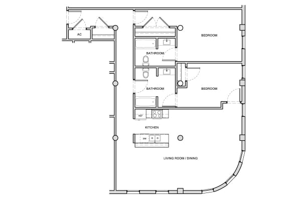 2BR/2BA - Atrium Life
